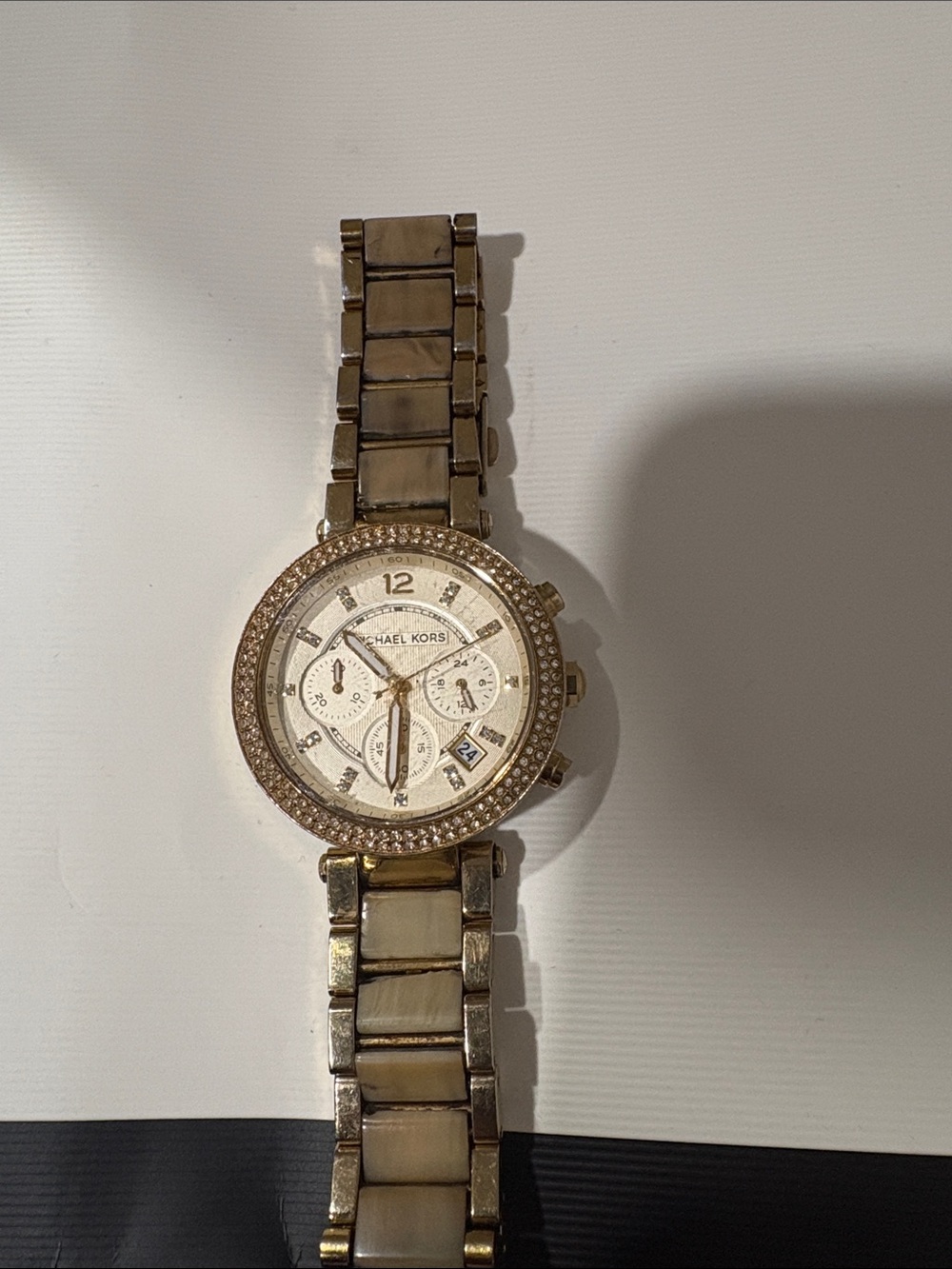 Michael Kors Gold-Tone Watch with Cream Accents